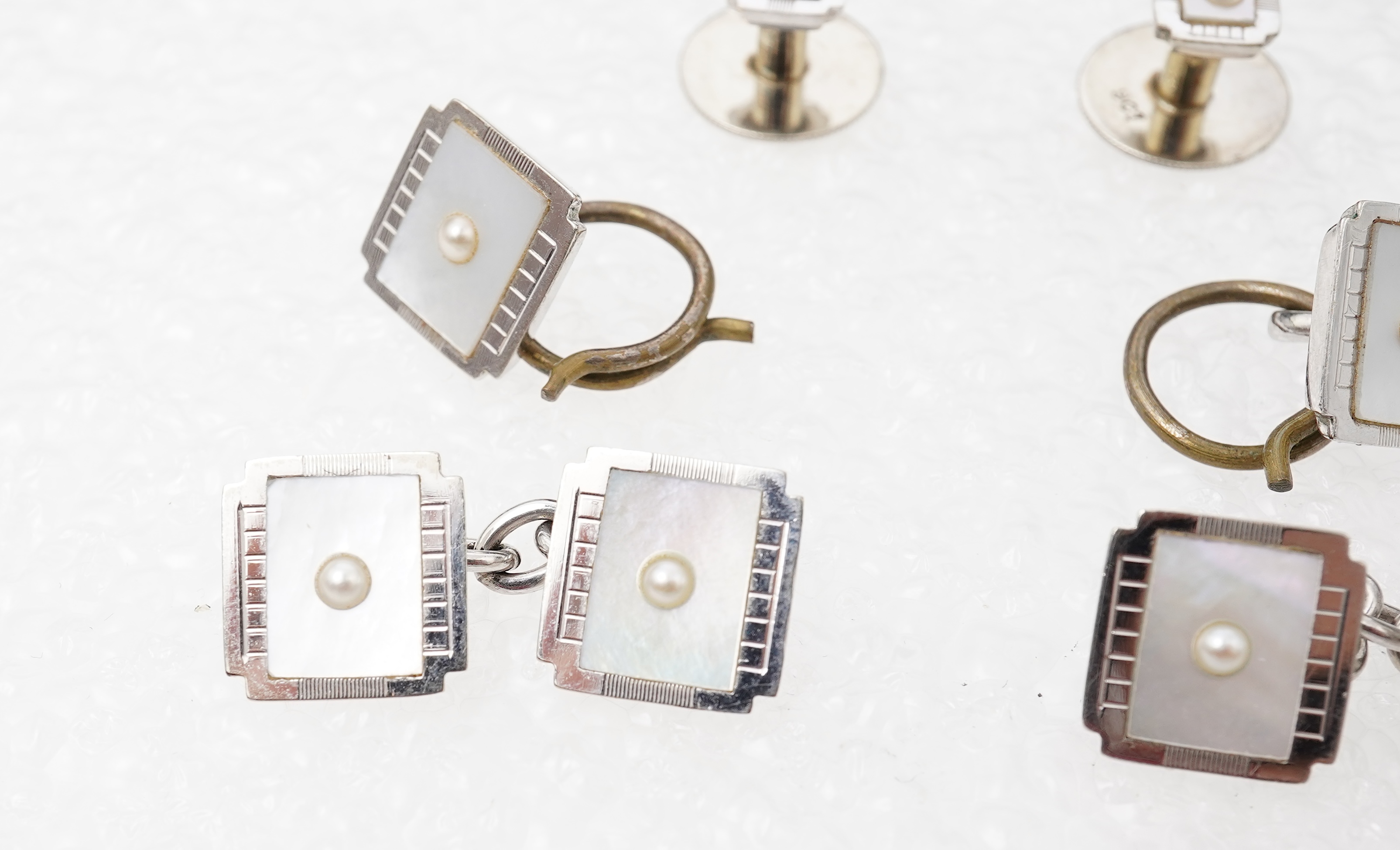 An Art Deco mother of pearl dress set, 1930s